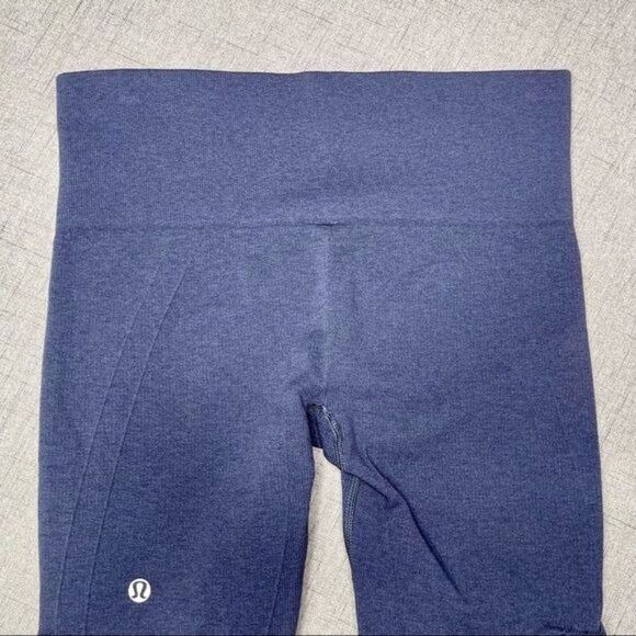 Lululemon In The Flow Crop ll Leggings Navy Blue 6 - Picture 8 of 11